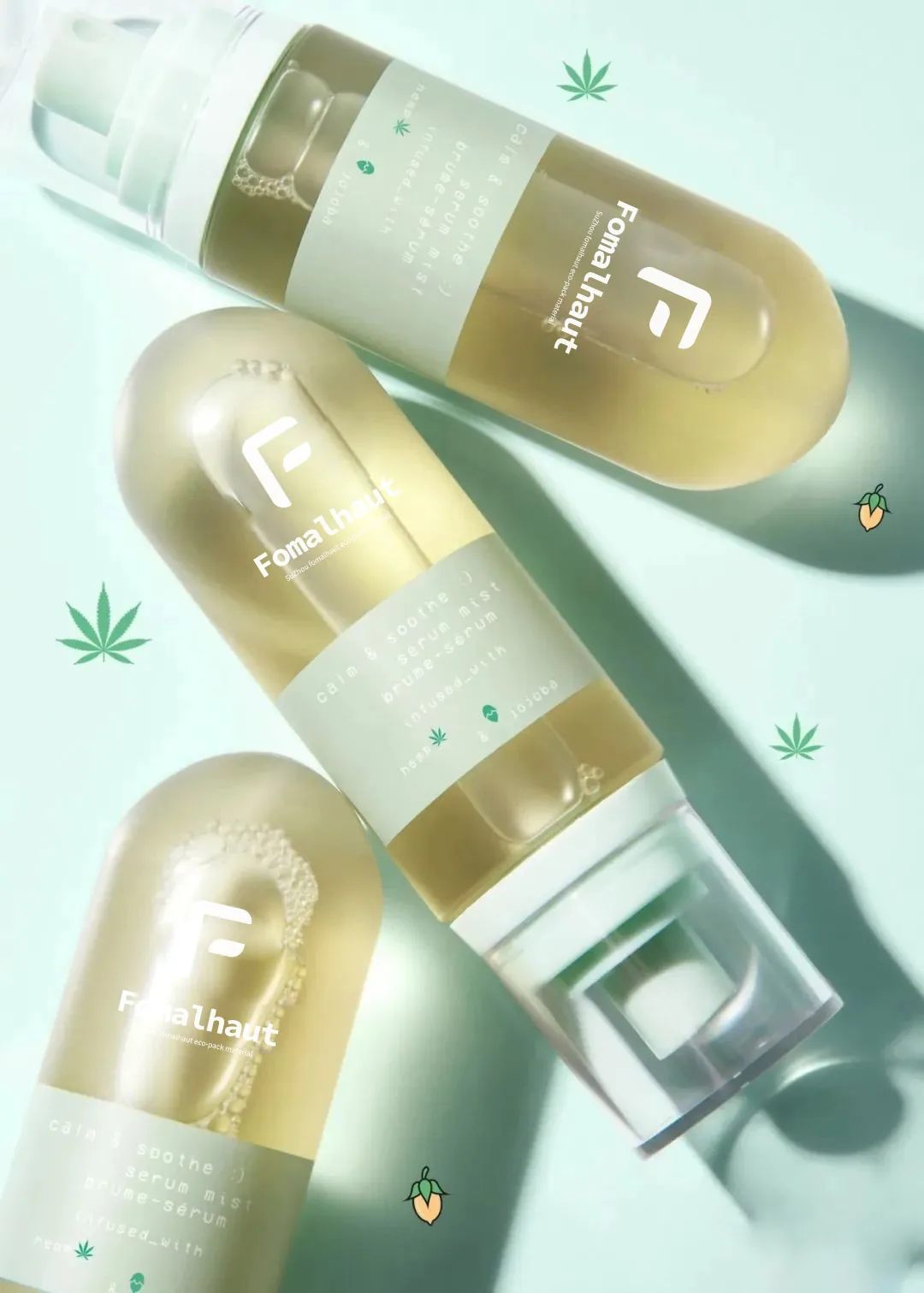 Eco friendly 100ml Round PET Bottle Packaging Plastic Spray Mist Bottles