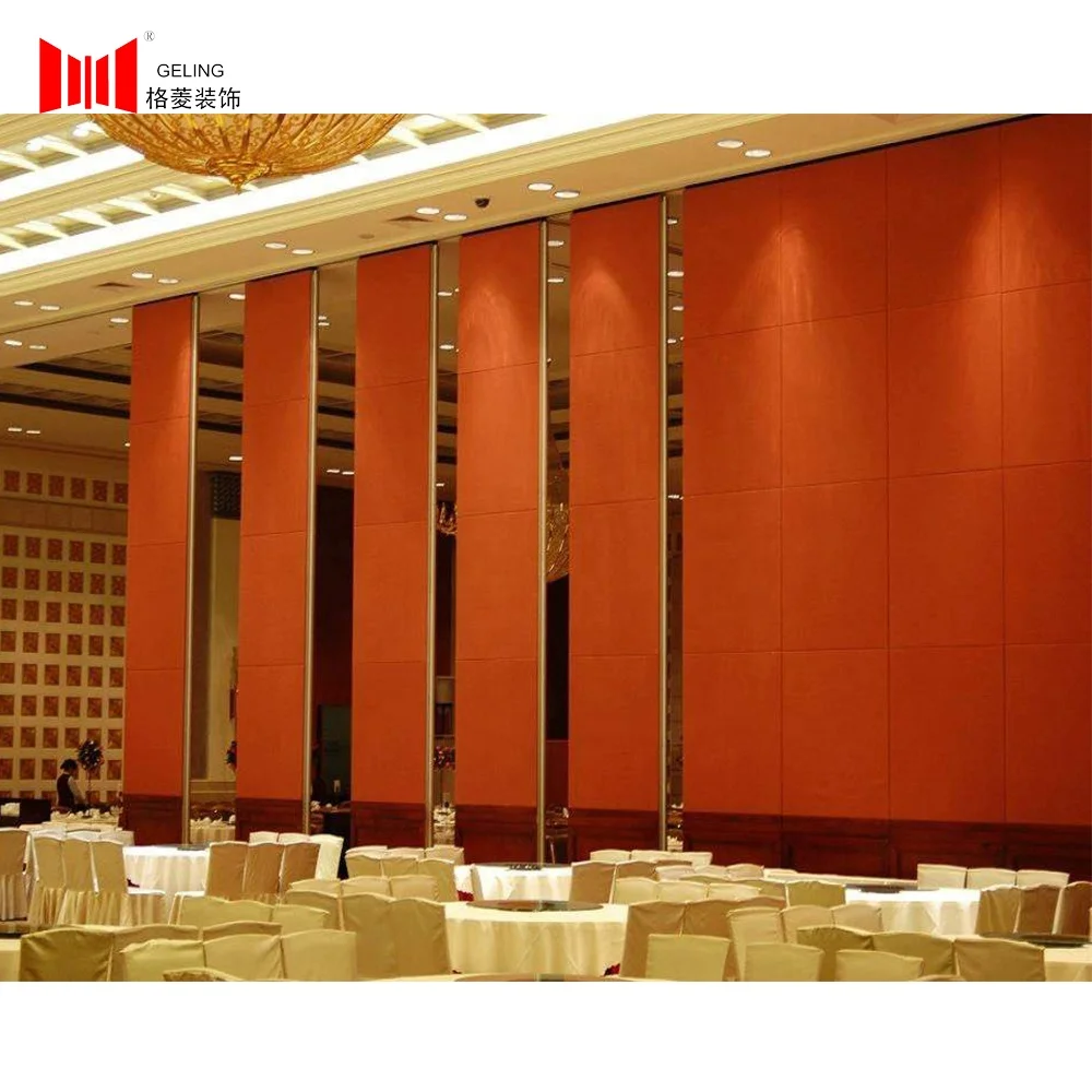 Commercial wooden mdf hotel aluminum frame acoustic foldable movable operable office partition walls for restaurant