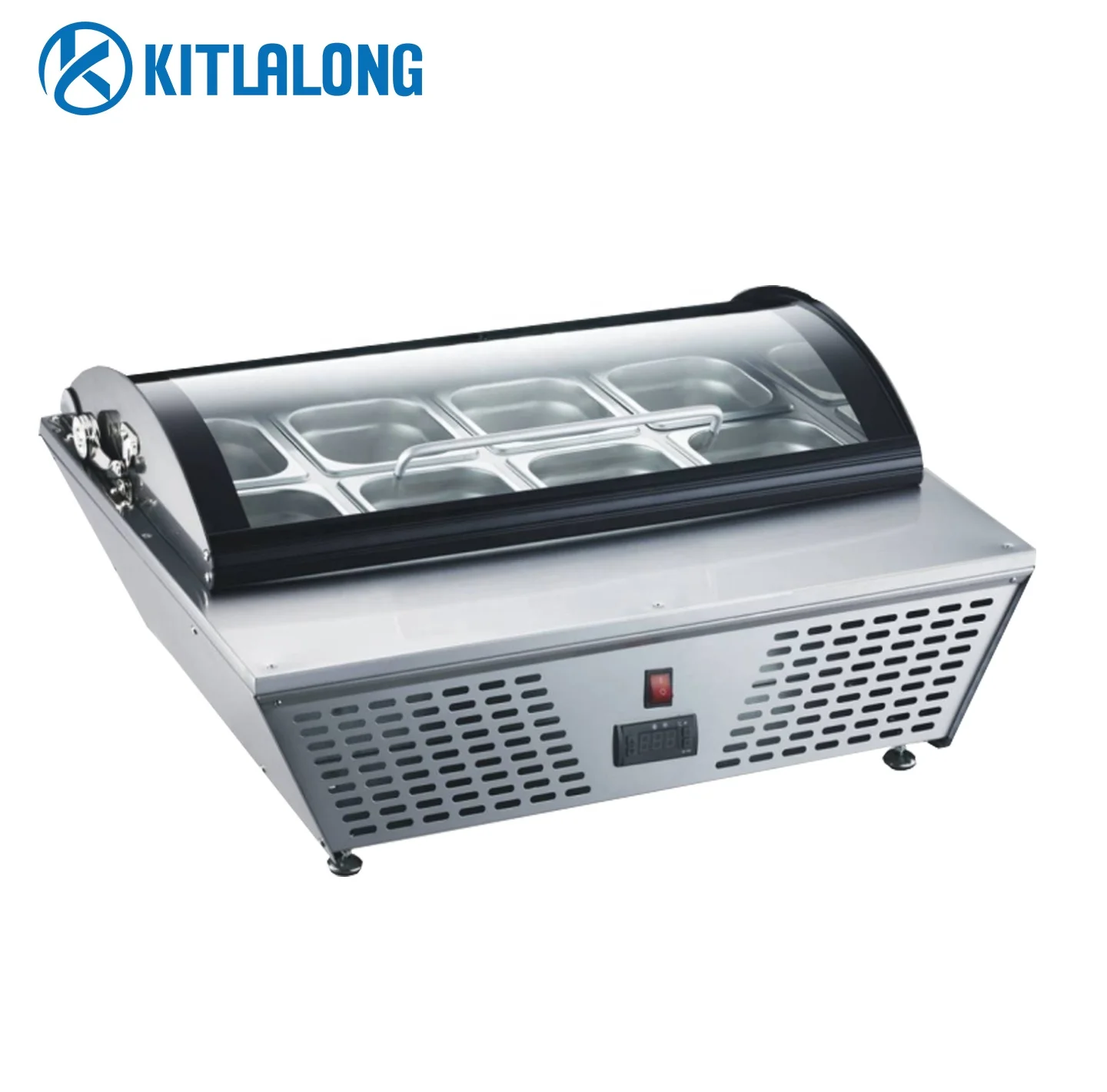 Kitlalong High Quality For Sale Mini  Countertop 1/6  Gelato Display Freezer Ice cream display Freezer