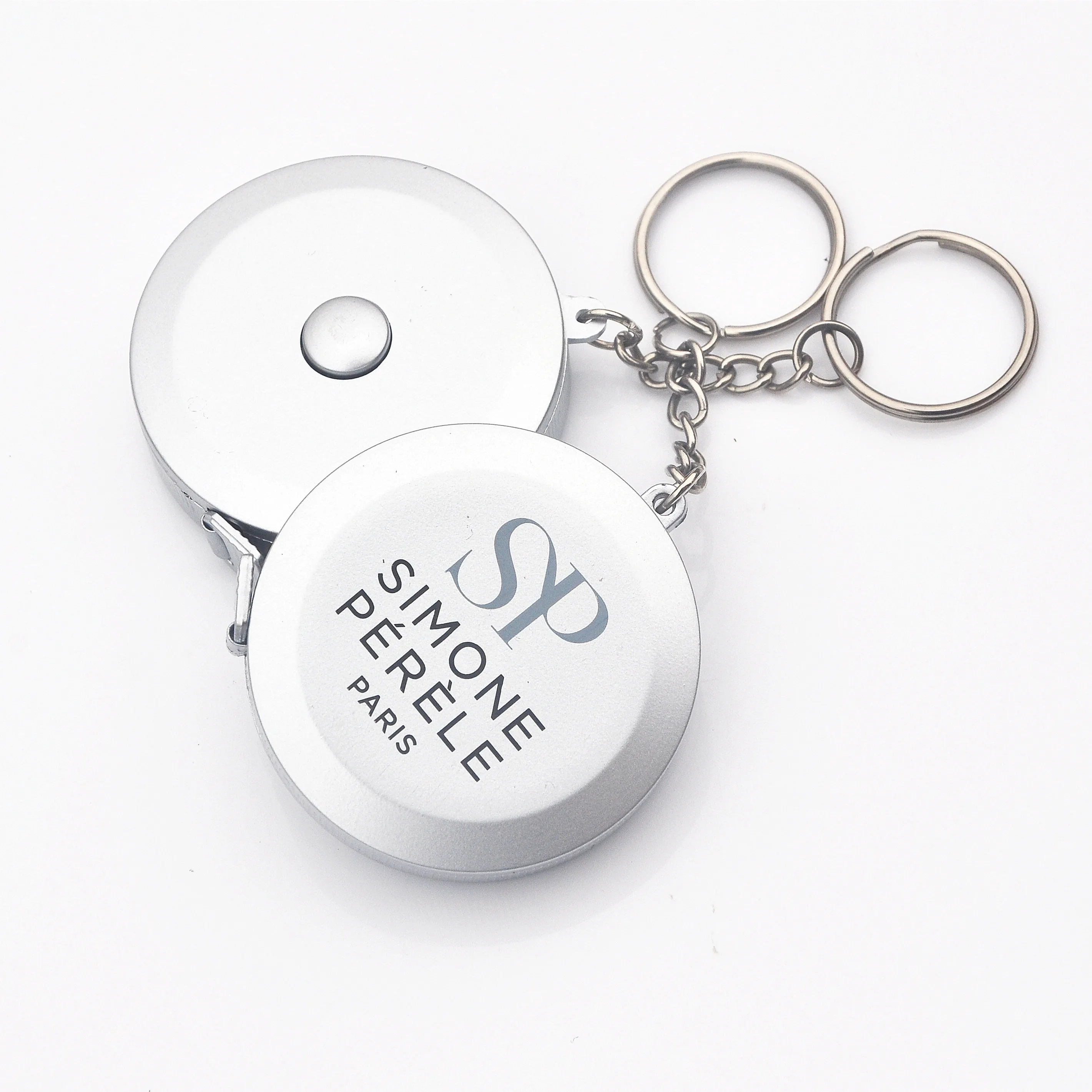Wintape  1.5m Silver Retractable  Measure Tape Keychain  Custom Business Promotional Gift Sewing Measuring Ruler