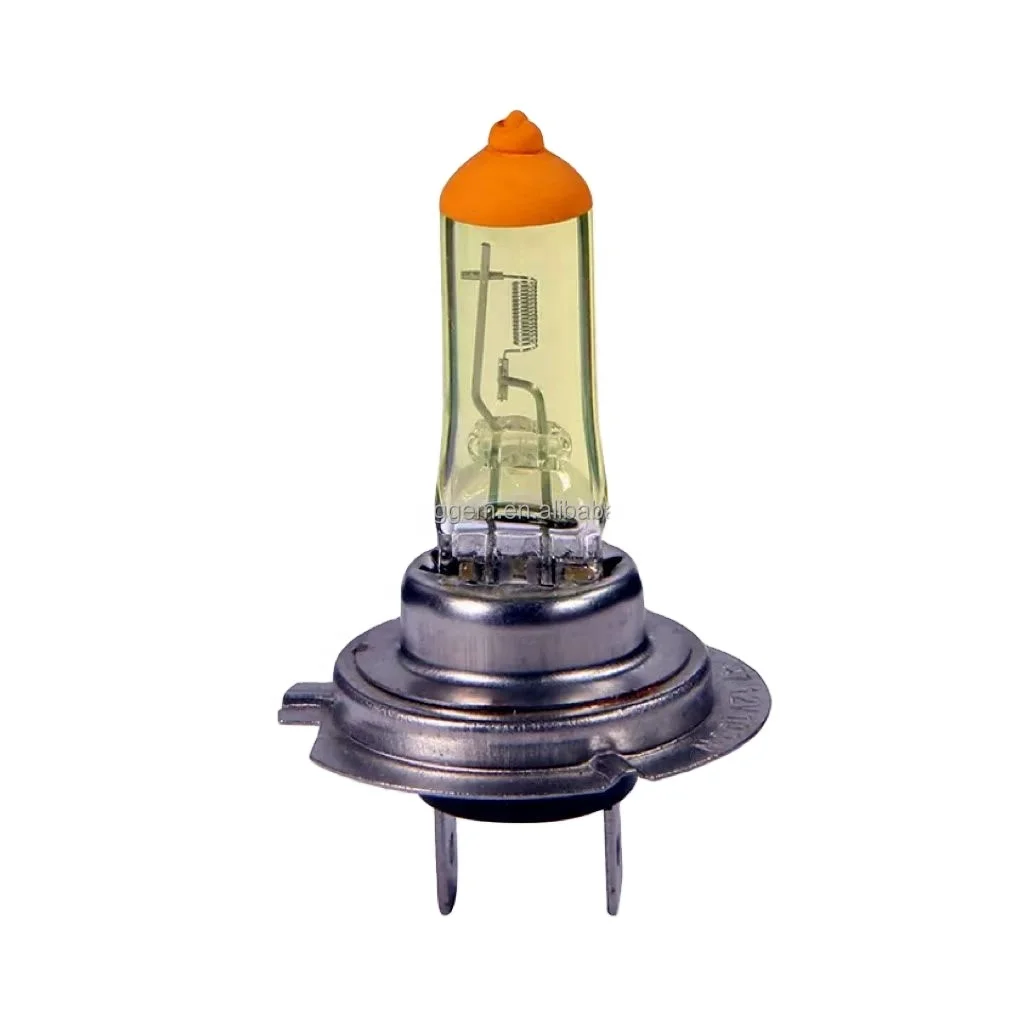 Produce Wholesale Long Life Cheap Price car light yellow  color   yellow  top  H7 12V 100W 3000k