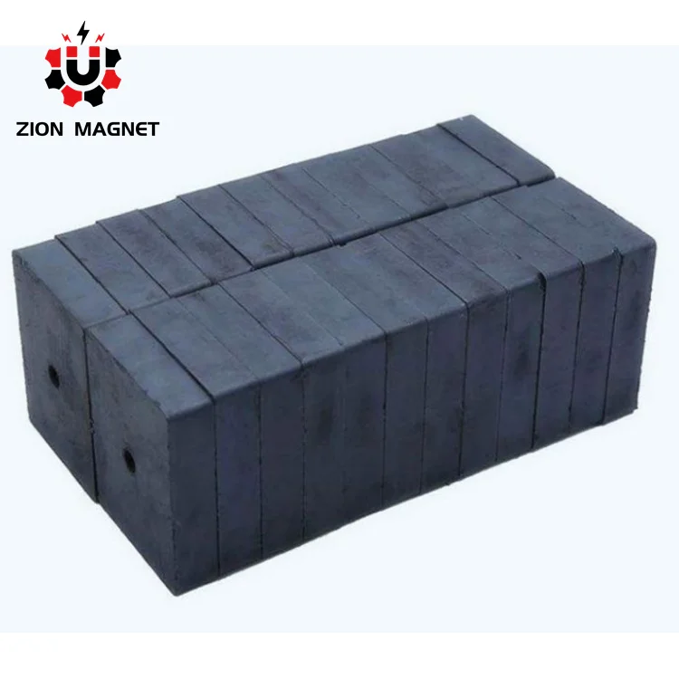 Super strong magnetic wholesale price ferrite magnet block with hole