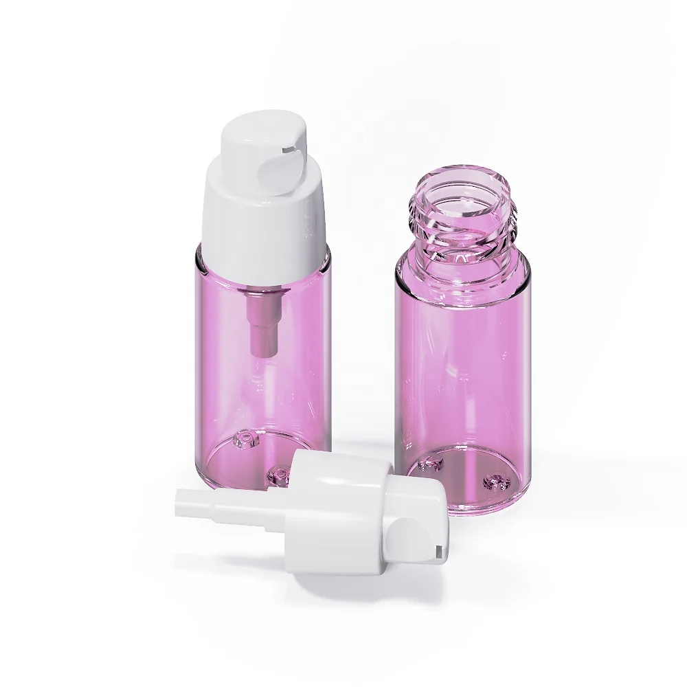 Customized 1 oz 5ml 15ml 30 ml 50ml  250ml Pink Refillable Airless Pump Bottle Cosmetic Round Eco Friendly