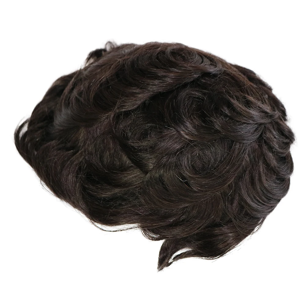 Durable Thin 0.1mm Men Toupee Natural Hairline Full Skin Pu Base 100% Human Hair Male Wigs Replacement Unit Capillary Prosthesis