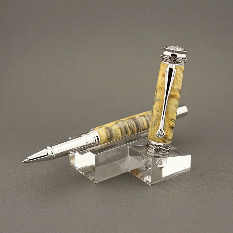 Guangdong Acrylic Pen Stand Manufacturer Custom Clear Engraved Lucite Block Pen Display Holder with Slot Nifty