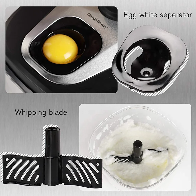 Ourok 1.8L handheld manual onion chopper pro vegetable chopper dicer with egg separator