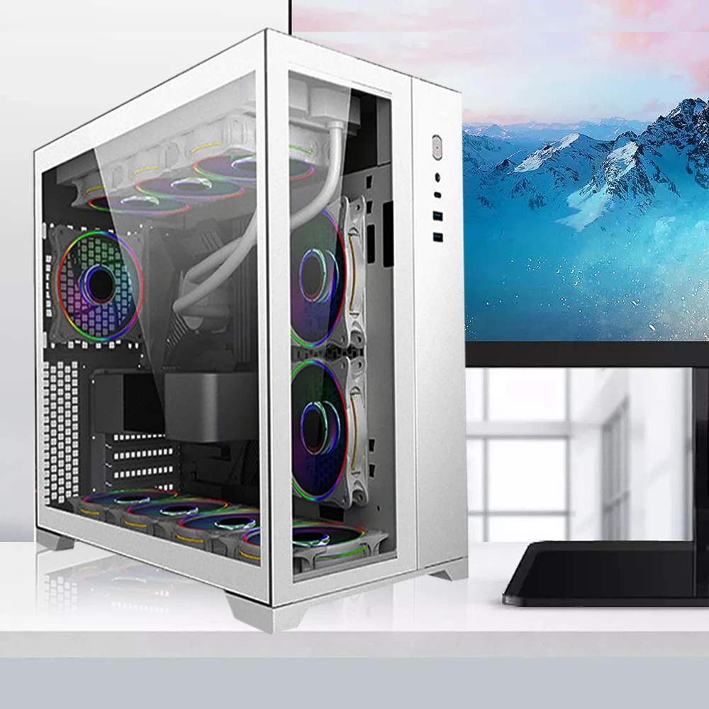 Custom ATX white host full towers desktop computer gaming pc case