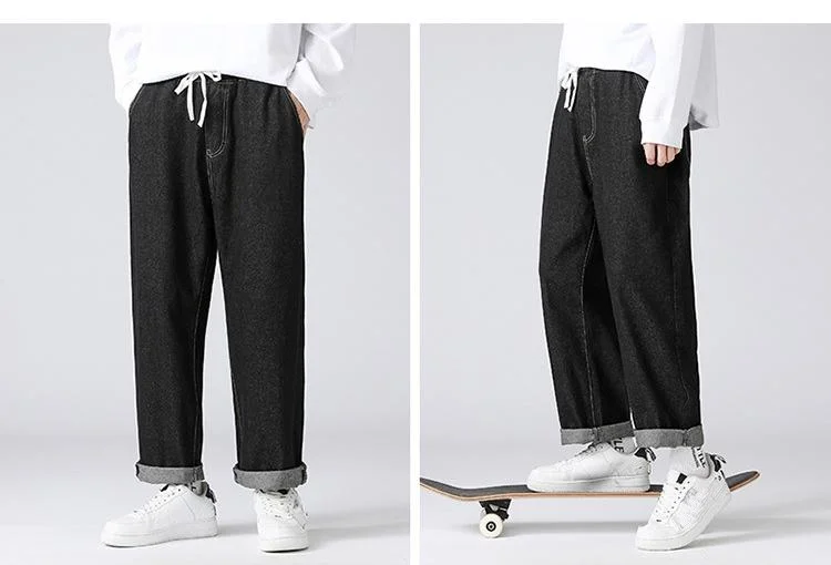 Black Jeans For Men Custom Hip Hop Jeans Trousers