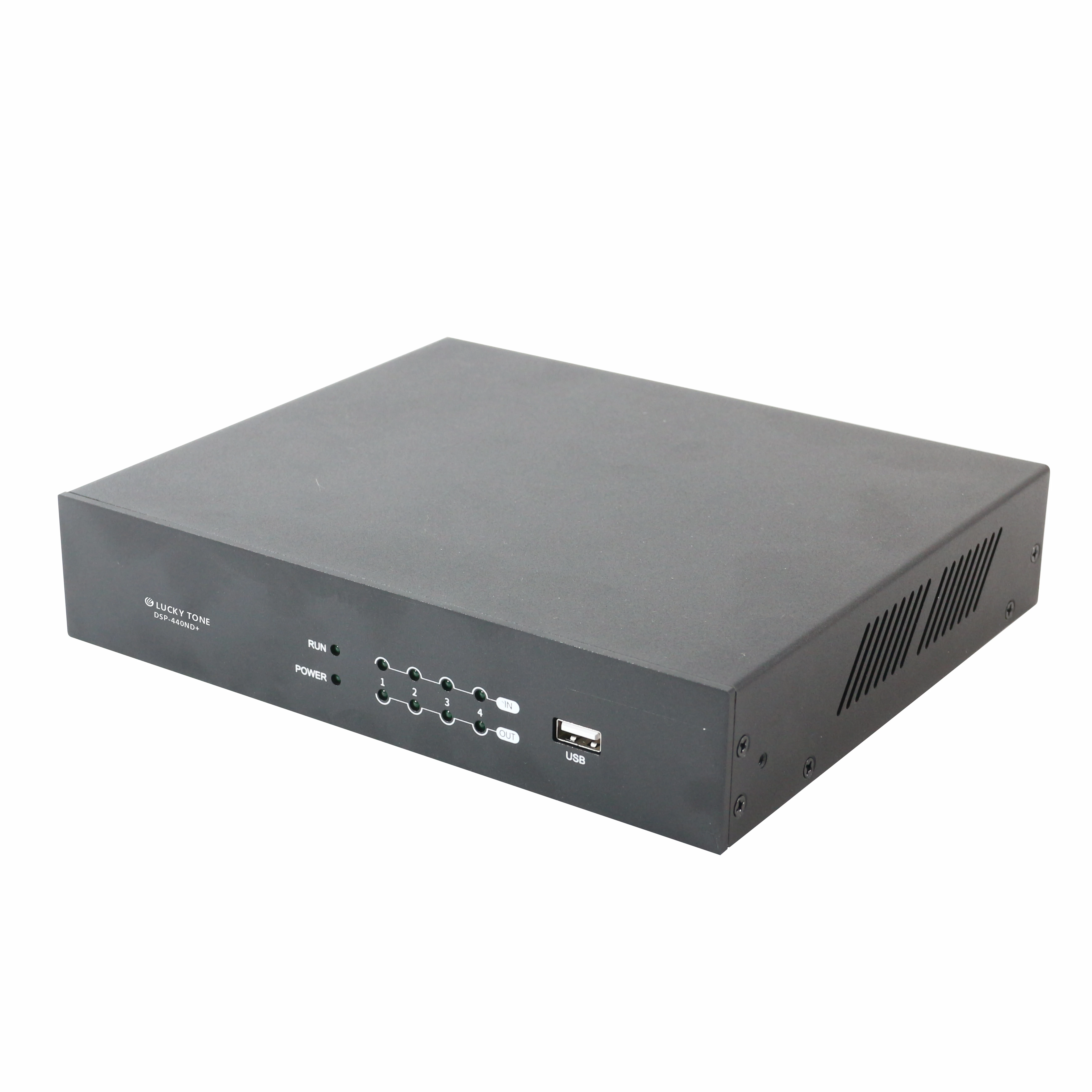 4 in Out Configurable Digital Audio Processor with AFC AEC ANS AGC ANC Ducker RS 232 and Dante