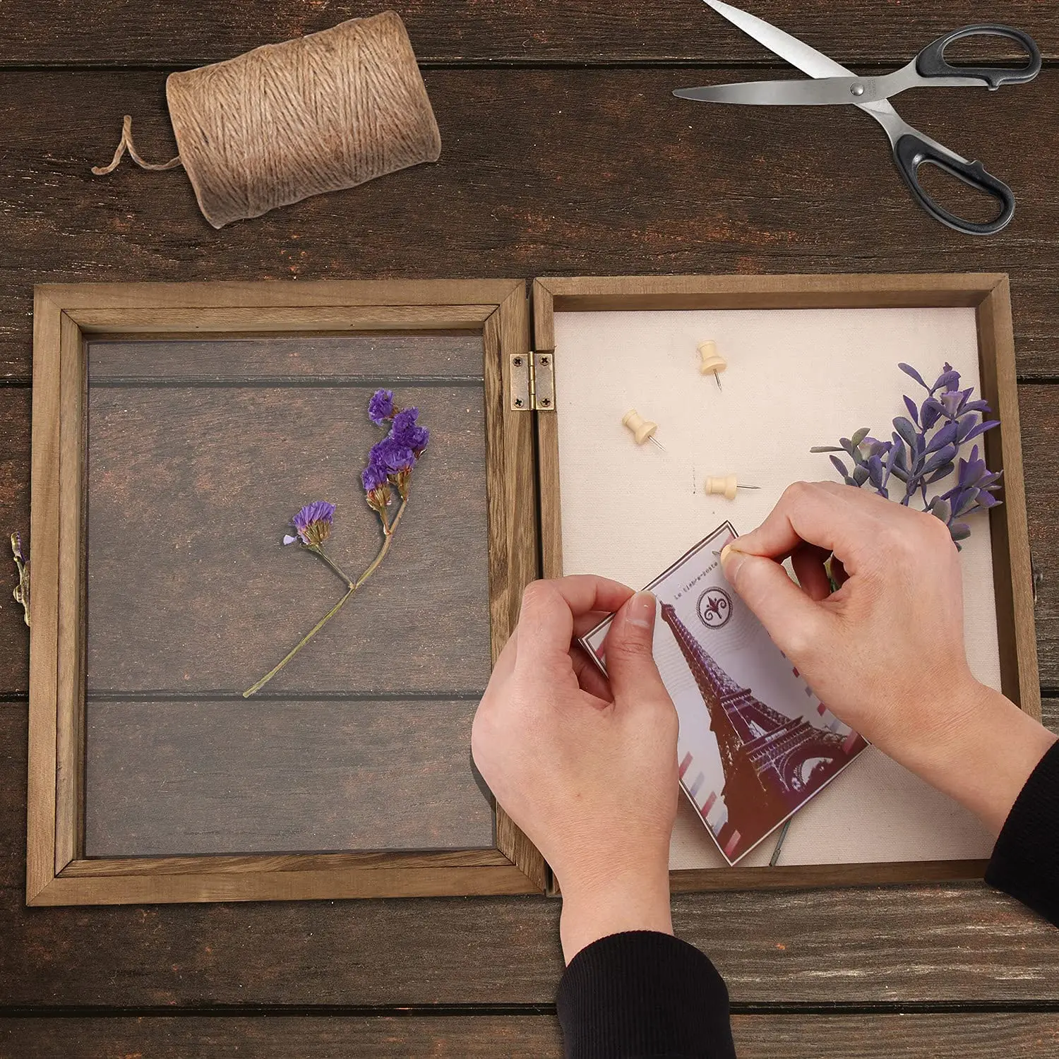 2023 hot sale 8x10 Shadow Box Display Case Memorabilia Awards Medals Photos Memory Box wood shadow box frame with Linen Back