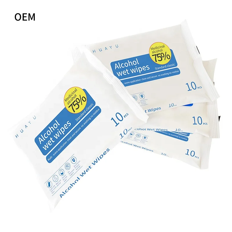 OEM 75% Medical Alcohol Towel Cleaning Wipes Antibacterial Disinfecting Wet Wipes Factory Promotes Hot Sales