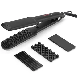 Flat Iron PTC Heating 4 or 3 in 1 Interchangeable Plates Professional Straightener and Curler