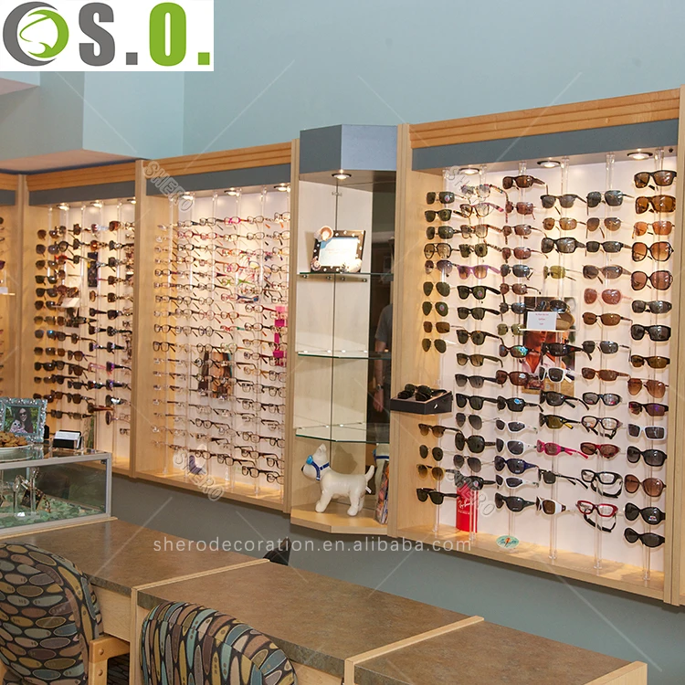 Modern shop optical display with display racks for mall