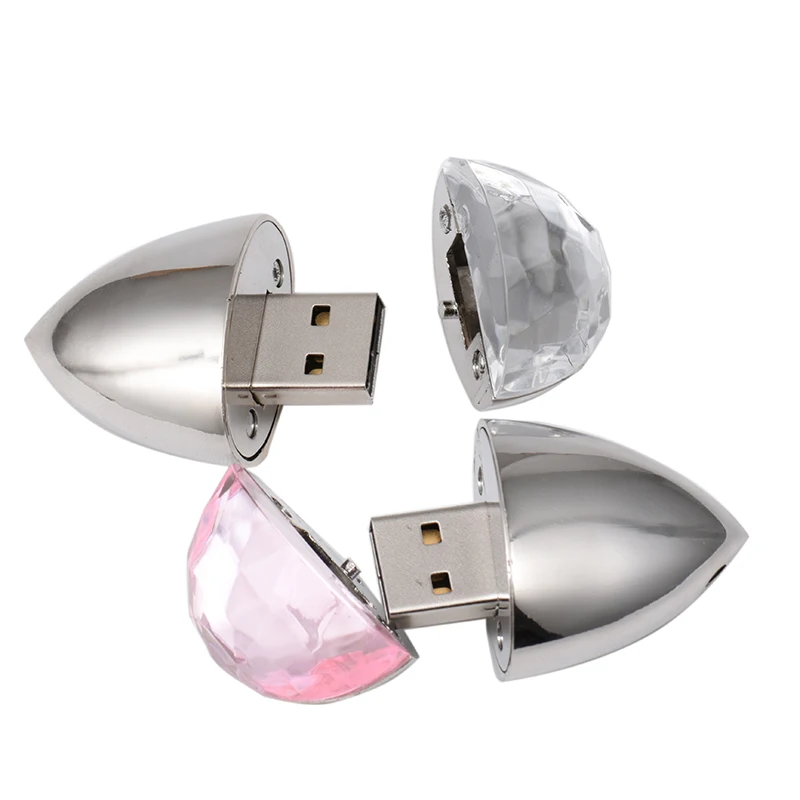 Crystal Diamond Love Heart With Chain Usb Flash Drive Pendrive 4gb 8gb 32gb 128gb Crystal Necklace Pendrive