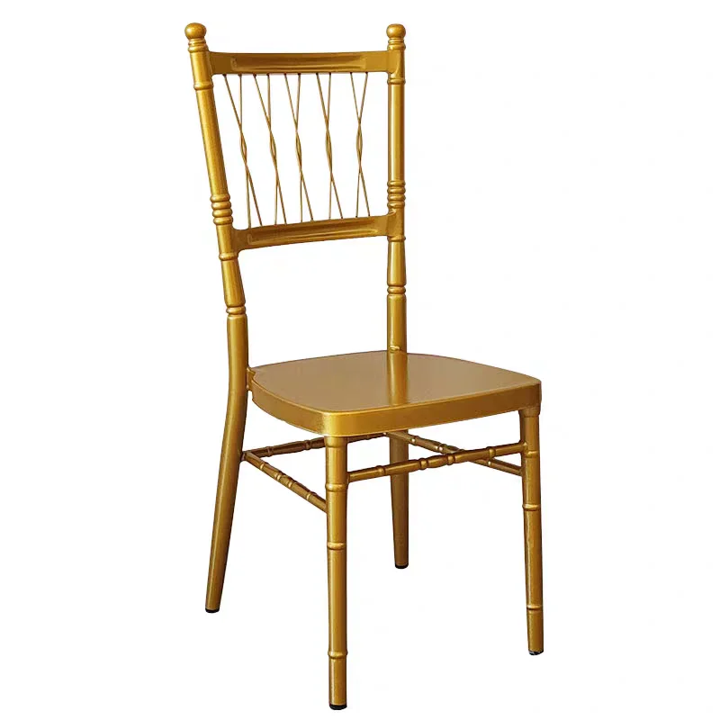 Foshan Furniture manufacturer metal wedding bamboo chairs banquet chairs aluminum alloy gold Cheap wedding dinner chairs