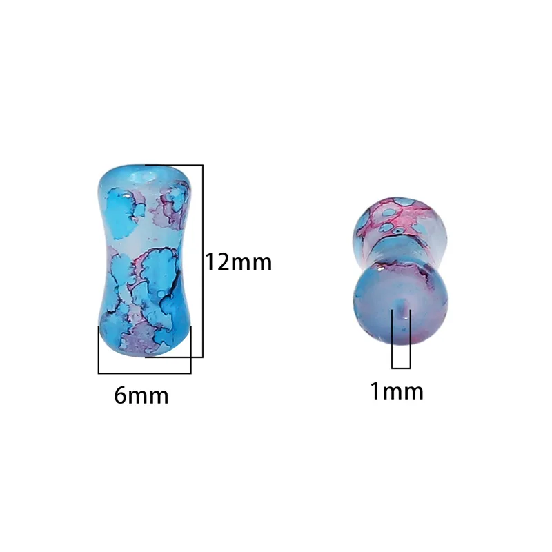 SOJI Wholesale Fashionable Glass Beads Sprinkled Gold Smudged Bamboo Loose Beads for Bracelet Necklace Making Accessories