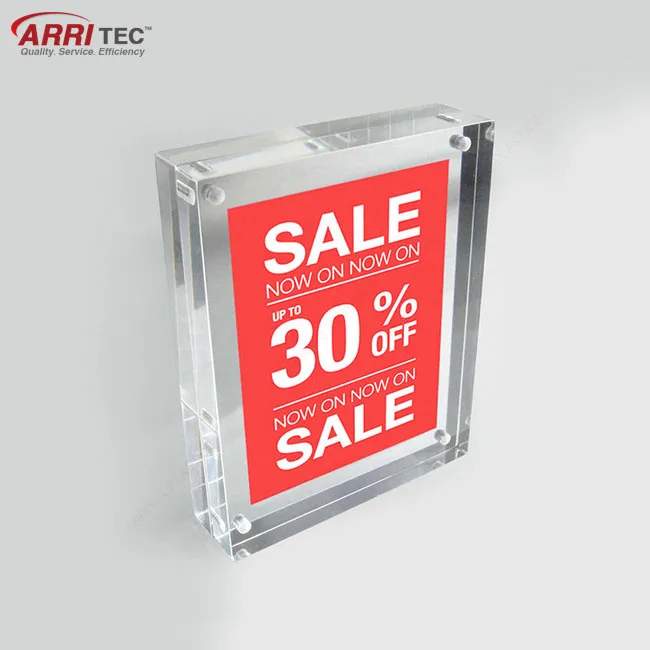 Promotional Gift Hexagon Magnetic Acrylic Picture Photo Blocks Frame Clear Acrylic Magnetic Photo Frame