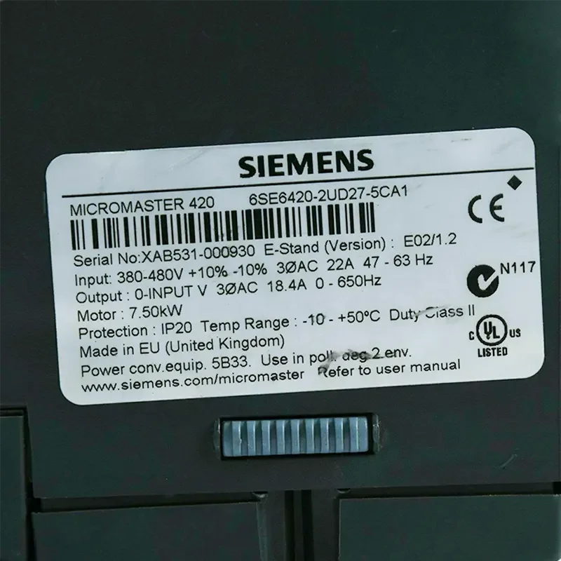 Siemens Micromaster 6SE6420-2UD27-5CA1 Преобразователь частоты