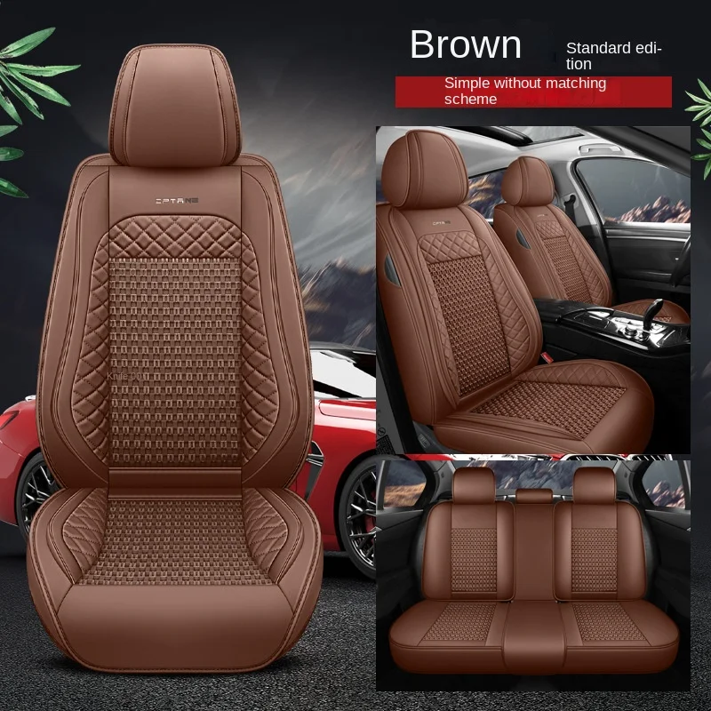 Waterproof PU Leather Custom Car Seat Covers Full Set Universal Luxury Car Seat Cushions 9 Pcs For Cars