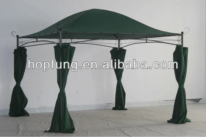 Round Metal Gazebo with milky white sidewall arbours for garden pvc material gazebo