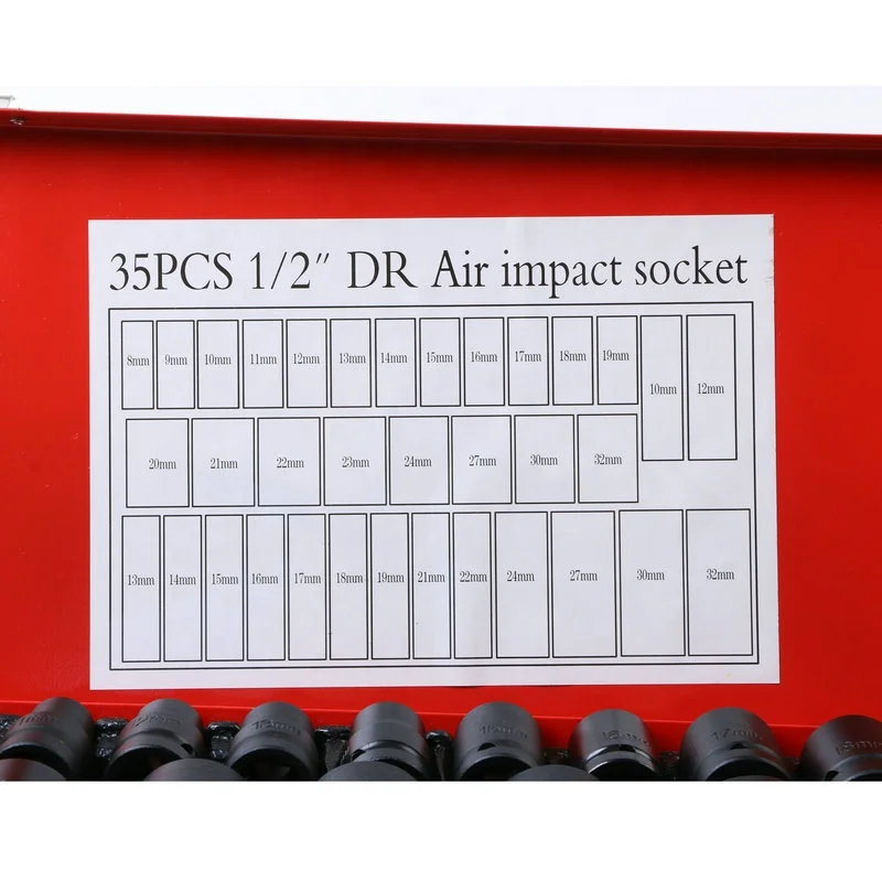 35Pcs Impact Socket With Iron Box