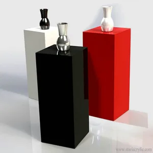 acrylic white square stand flower stand wedding pillar column for event wedding decoration pedestal cylinder