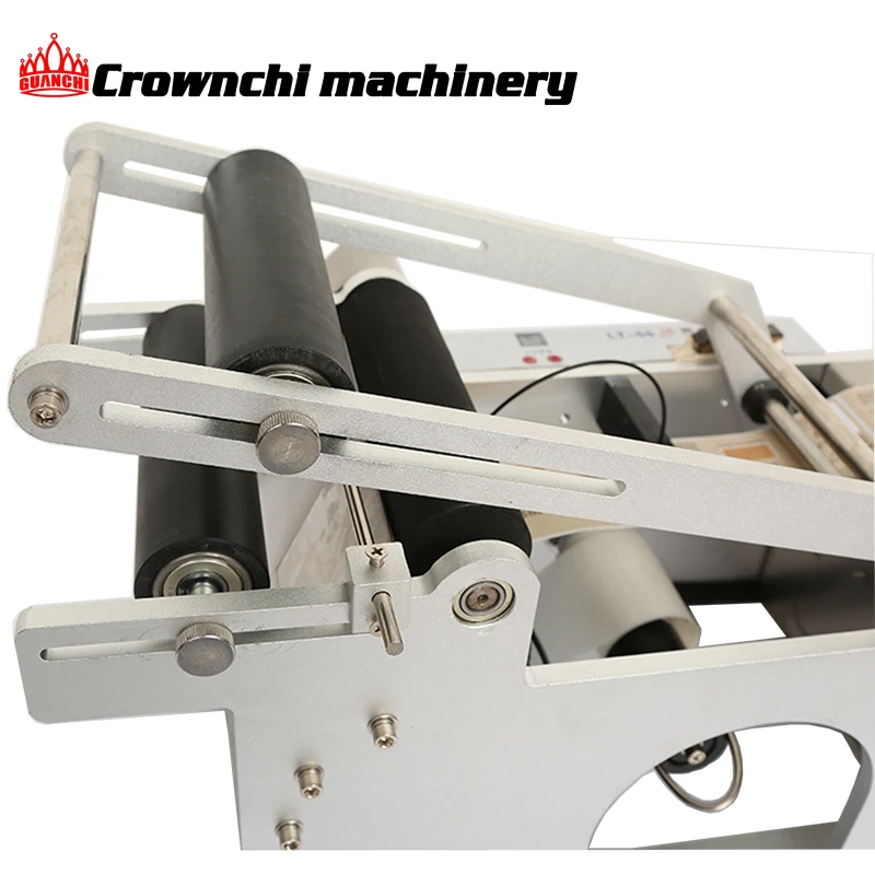 Semi automatic metal plastic glass PET bottle sticker labeling machine