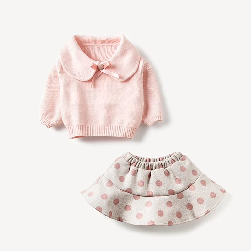 
Autumn baby girl blouse tops soft cotton boutique clothes long sleeve toddlers pullover sweater with ribbon bow 