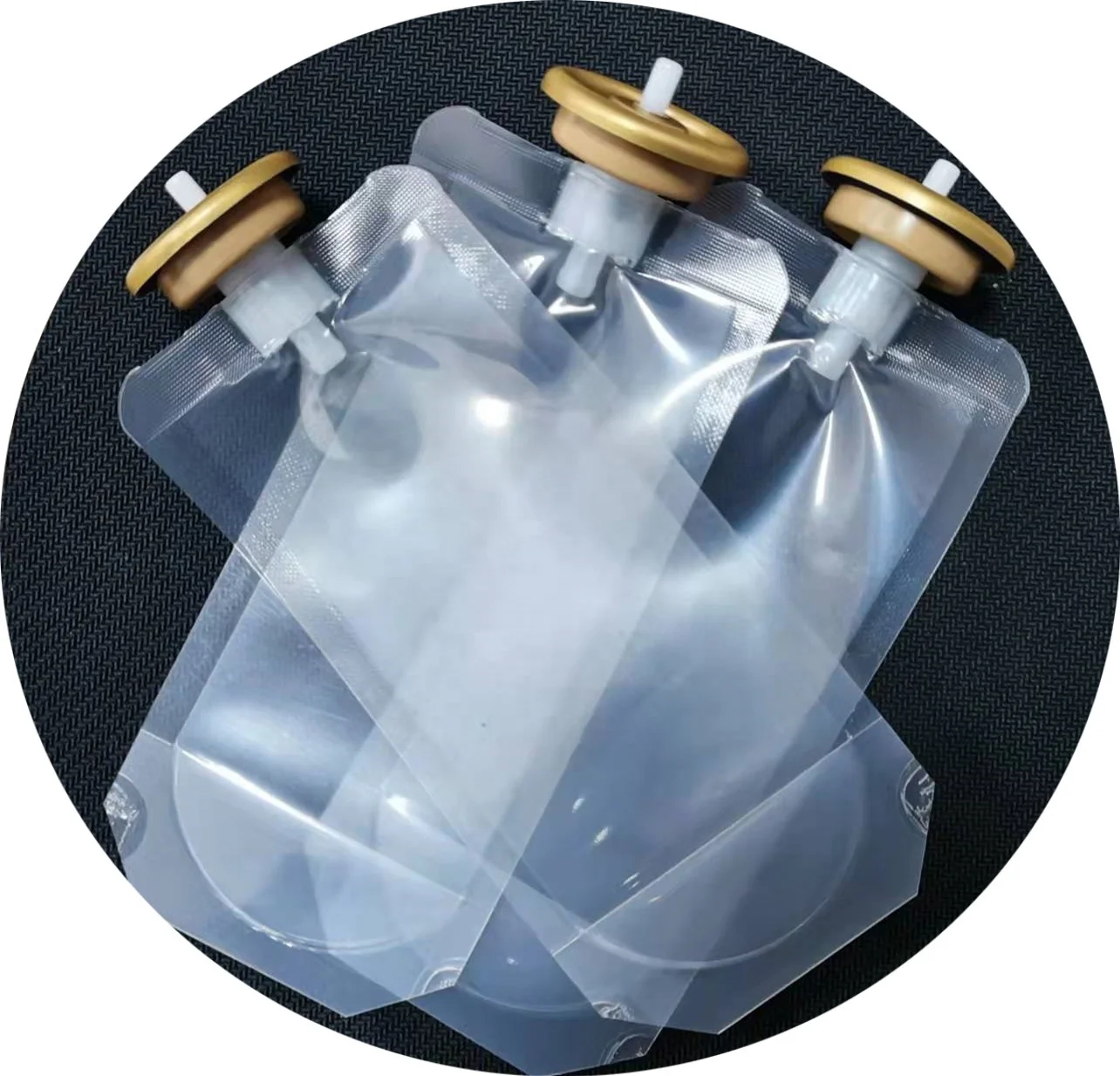 BOV aerosol clear  transparent bag on valves