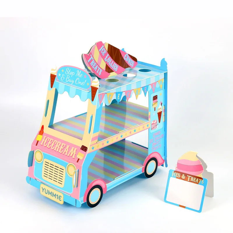 Good Quality Sweet Shop Cupcake Stands Cute Party Cake And Cupcakes Stand Coated Paper For Kids Birthday Party Supply