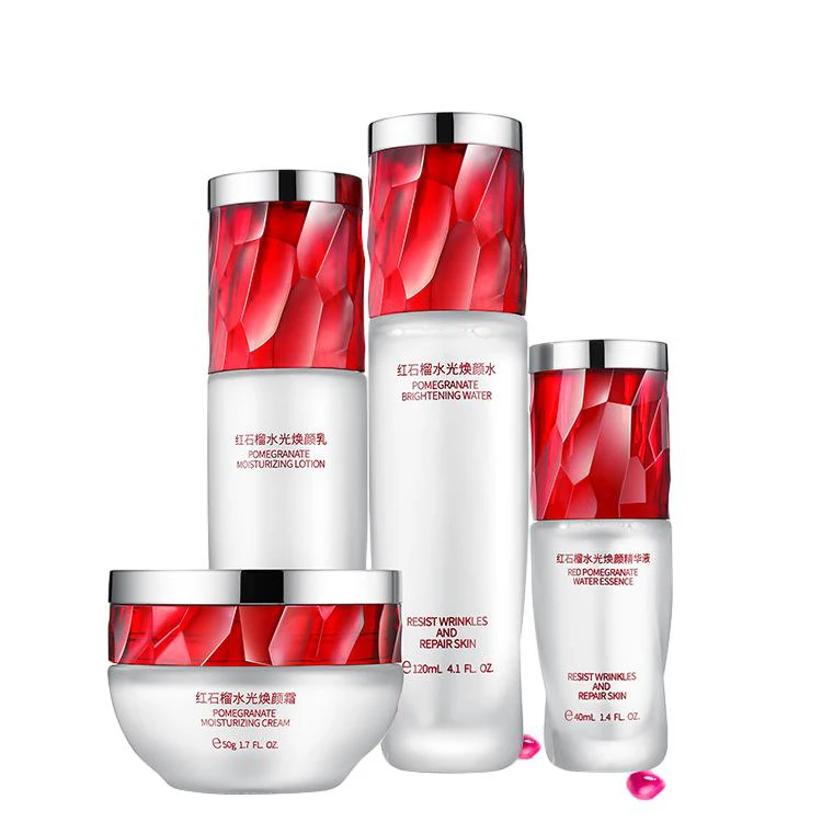 Hot sale DUFUTE Organic luxury skincare set Smooth skin and clear pores Pomegranate Water Brightening skin care set