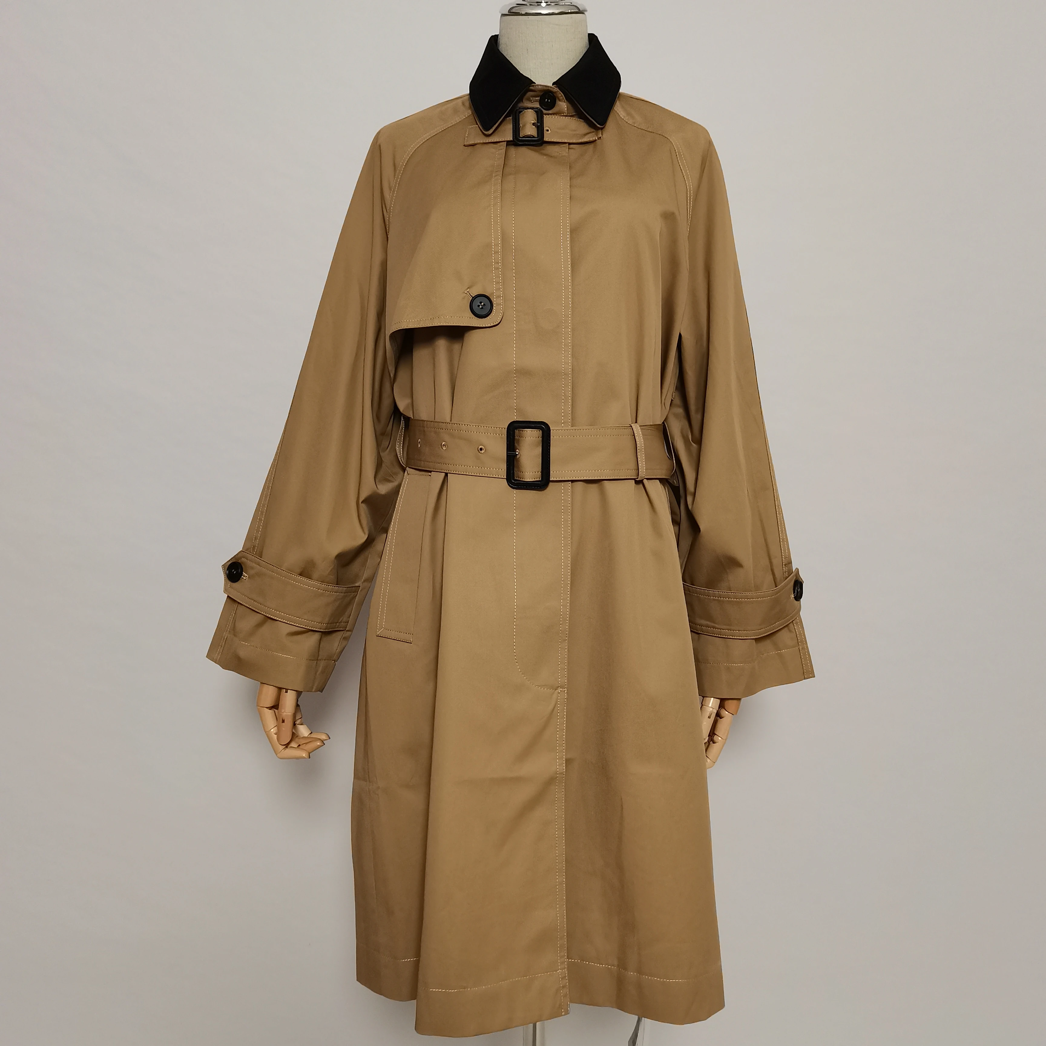 Новинка 2021, Классический женский длинный тренчкот, женские куртки больших размеров, ветровка с ремнями