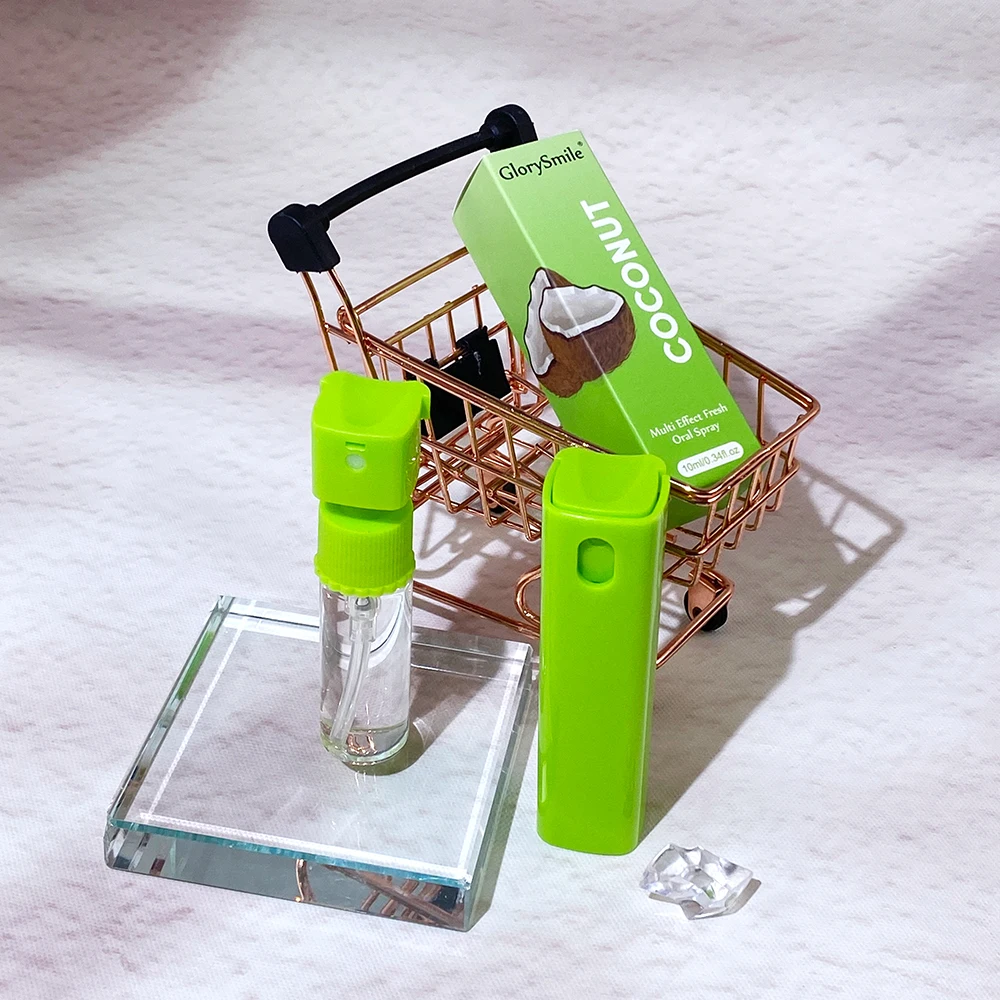 Custom Logo Coconut Flavor Oral Mist 10ml Fine Oral Mist Freah Breath Mouth Spray Fruit Flavor