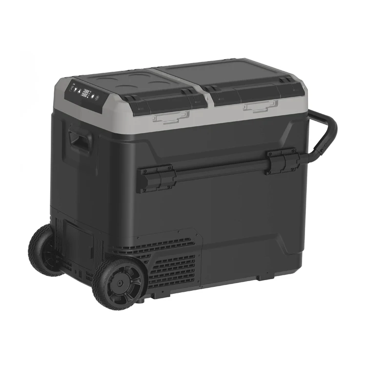 Caravan 40/50/60l Double Doors Mini Portable Dc 12v 24v Camping Refrigerator Dual Zone Dual Temperature Travel Fridge