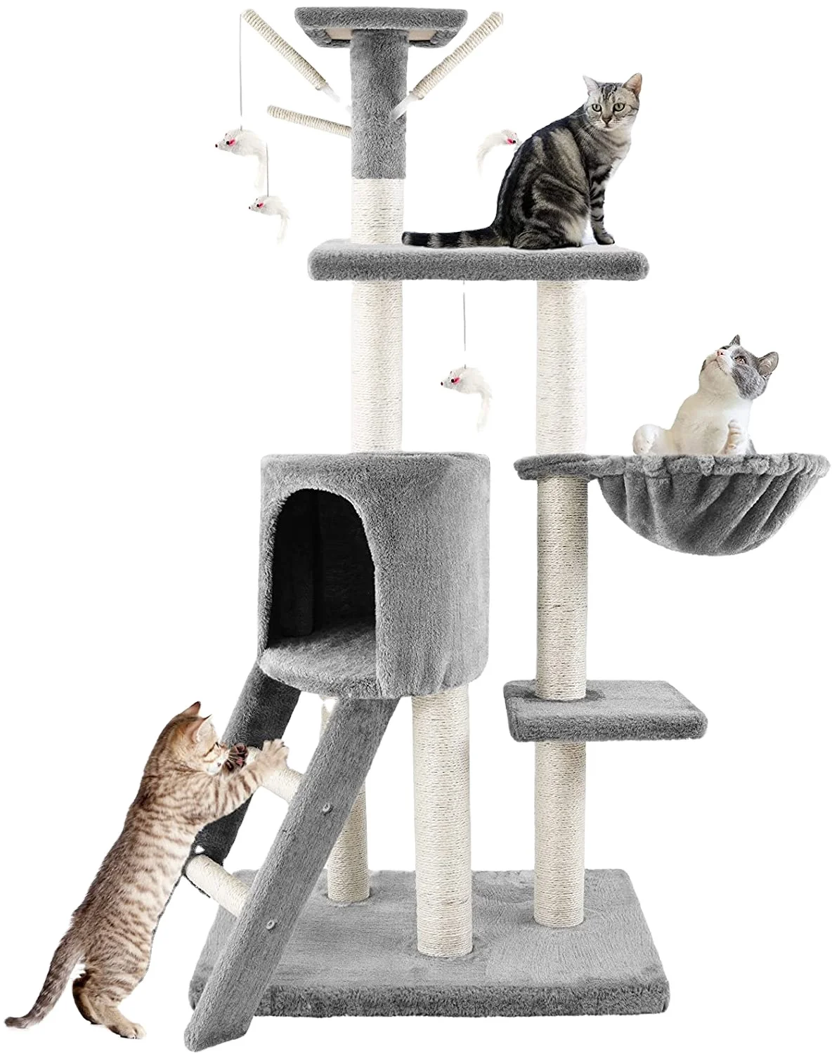 Multi-Level  Kittens Platform Scratching Posts Condo wood Furniture Stand  climbing cat tree house large