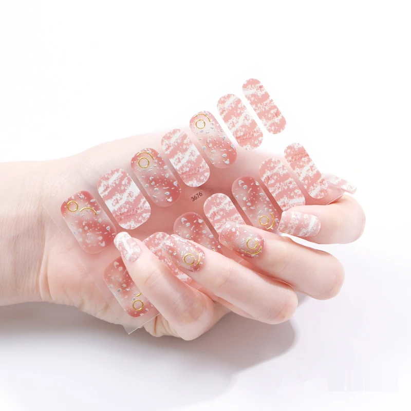 Wholesale 3D Nail Wrap Sticker New Designs Custom Full Nail Strips Christmas Gel Nail Polish Wrap sticker