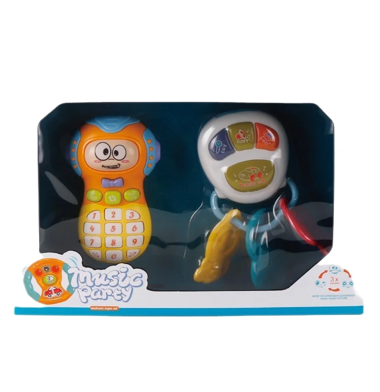 Детская игрушка, подарочный набор, музыкальный мобильный телефон и автомобильные ключи, игрушка для детей, Музыкальные Игрушки для раннего развития