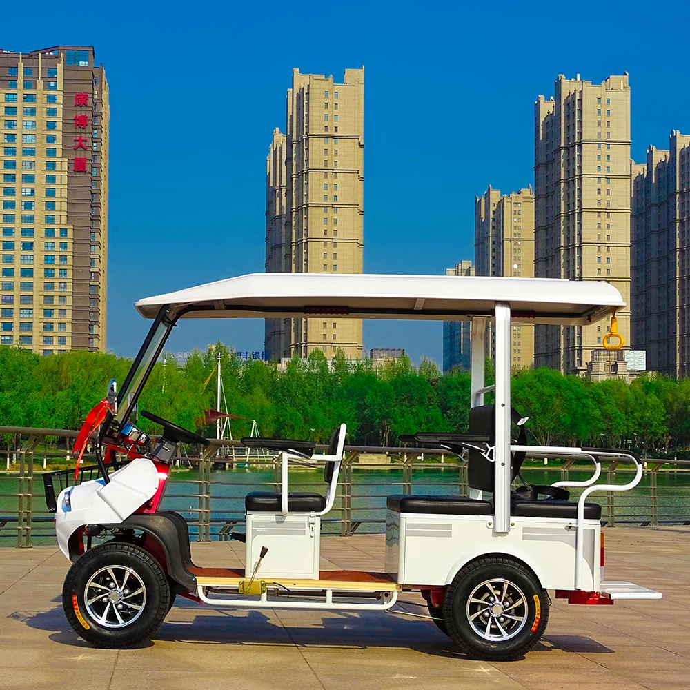 cheap 4 Wheel Drive 6 Seater Electric sightseeing  Golf Cart,travel rental  golf carts Classic Tour Golf Cart