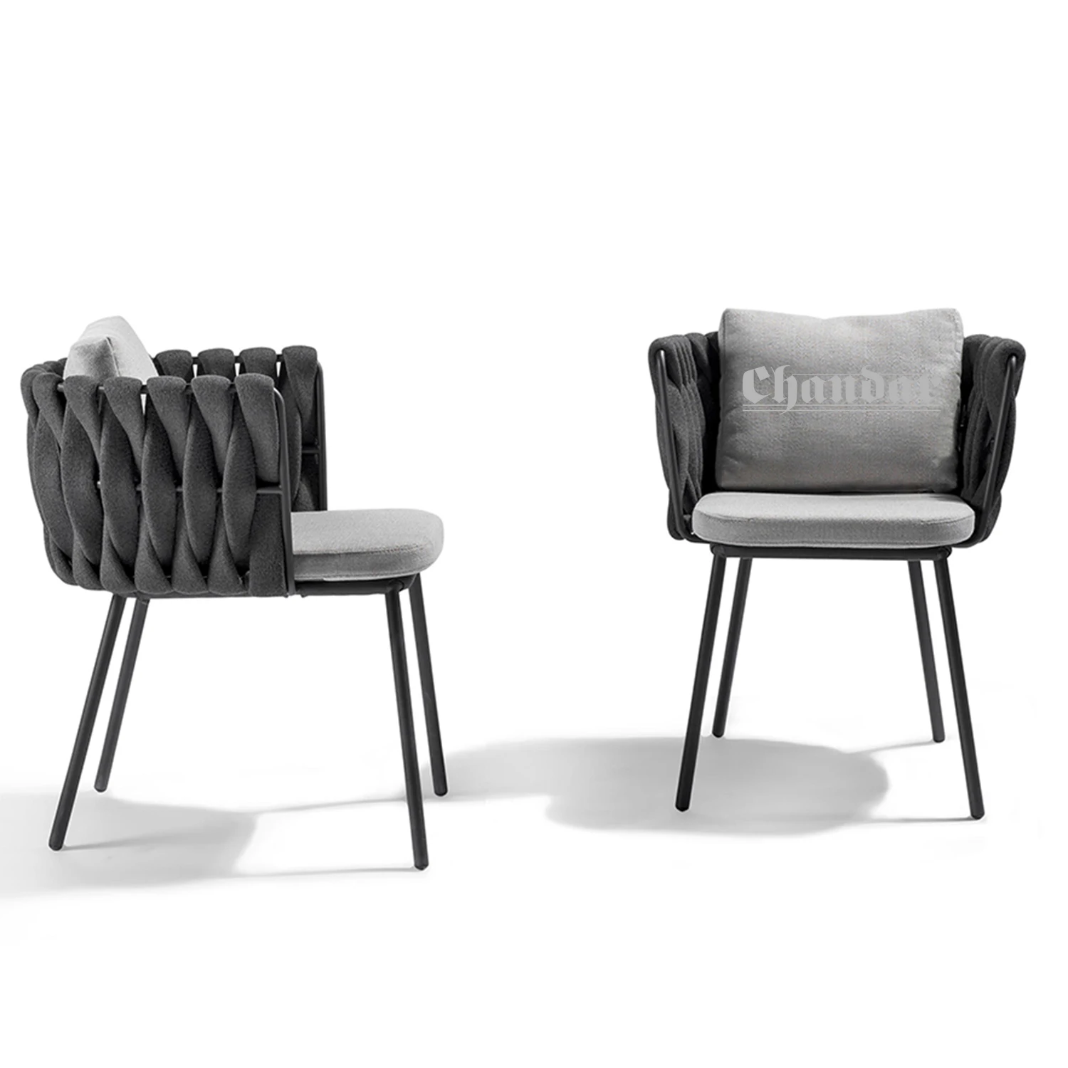 Leisure Furniture Outdoor Balcony Garden  Rope Dining Set Webbing Dining Chair