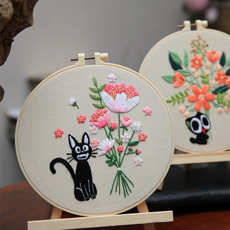 Cat Designs Embroidery Kits full set Embroidery Skills, Beginner to Advanced Embroidery Cross Stitch Kit