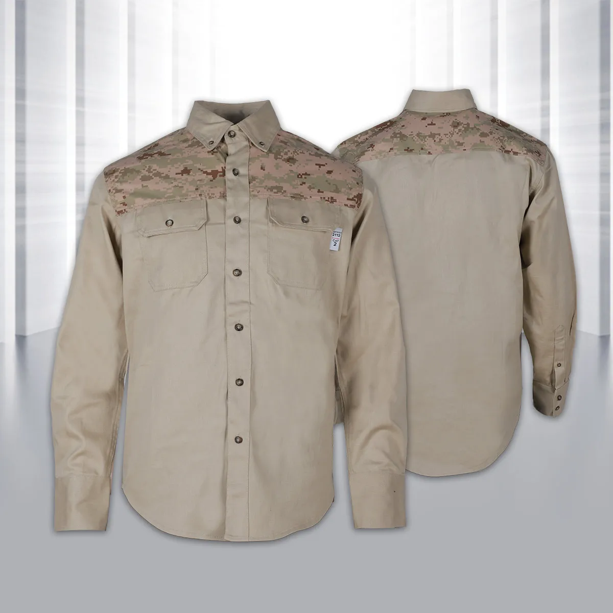 100% Cotton Arc Flash Electrical Safety Workwear FR Welding Fire Resistant Construction Suit Fireproof FRC Work Work Shirt