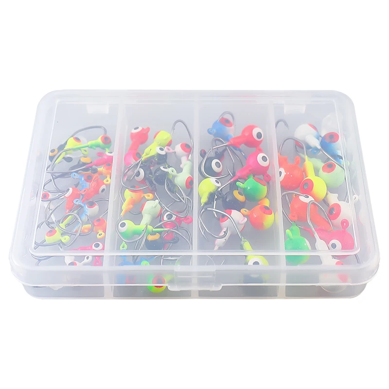 Palmer 51pcs 0.8g 1.75g 3.5g 5g fishing hook set crappie jig heads hooks fishing lead jighead saltwater jig worm hooks