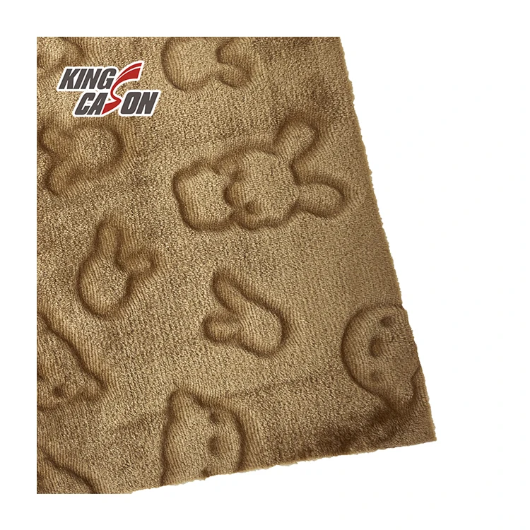 Kingcason Wholesale How-Selling Two Sides Customized Carving Solid Flannel Fleece Fabric For Garment Blanket Home Textiles