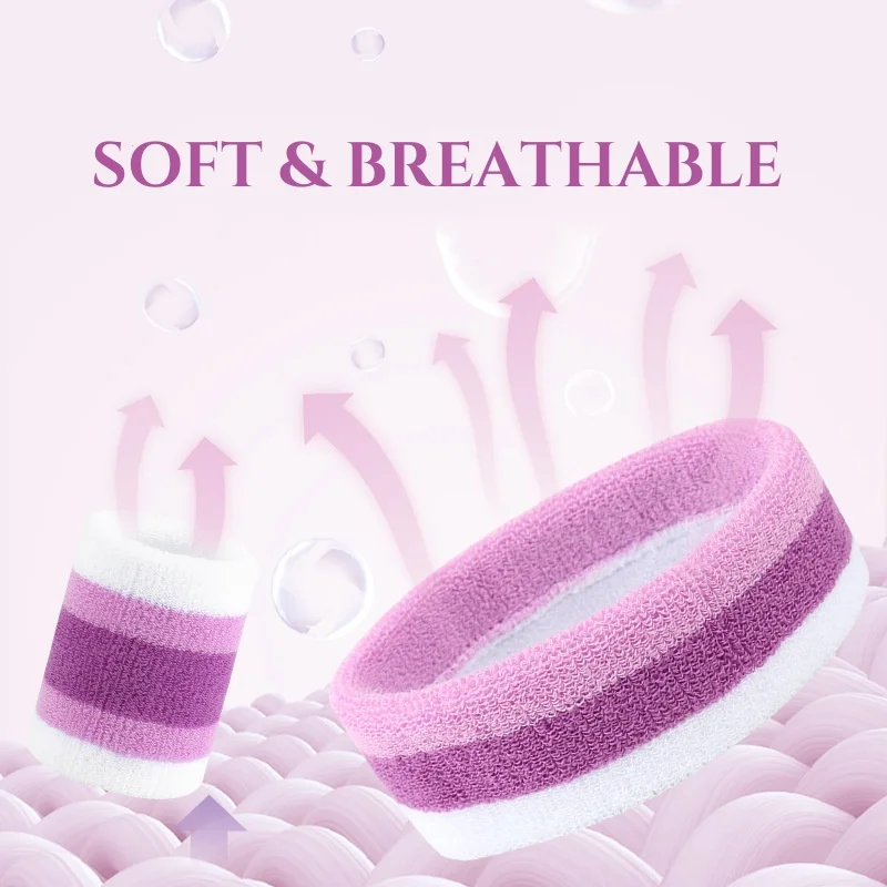 Wholesale Breathable Knitted Sweat Headband Sweatbands Comfortable Fitness Products Elastic Wrist Strap