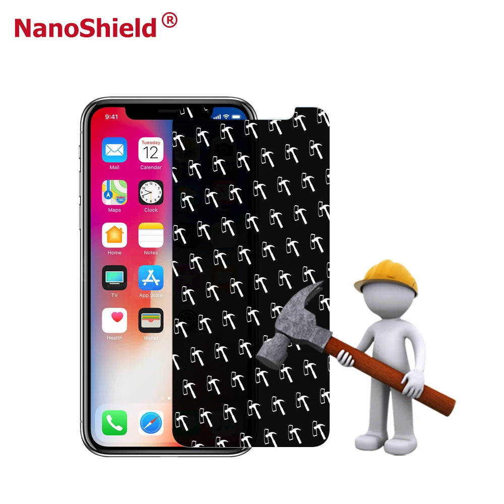  Лидер продаж на Amazon Противоударная защита экрана Hammer для iPhone X лучше чем закаленное стекло нано Взрывозащищенная