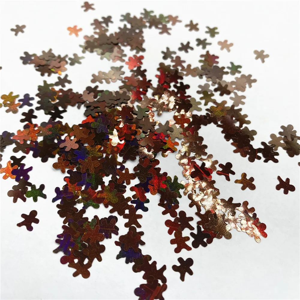 Wholesale 1kg/lot Gingerbread Man Glitter Sequins Christmas Party DIY Decoration Handmade Craft Glitter Home Ornament Accessory