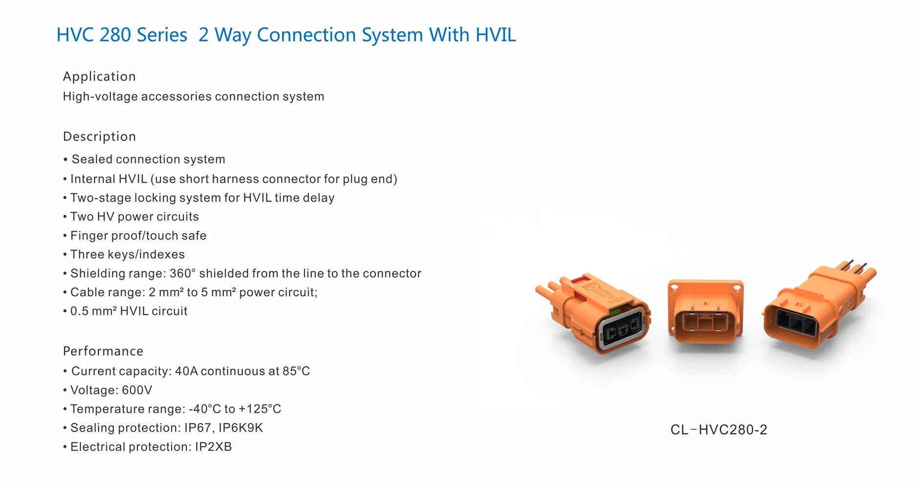 
Security Economical High quality high voltage busbar connectors high voltage connector orange 