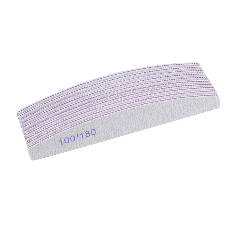 Neiss 1000pcs logo custom diamond round square moon 5 shapes nail file with 80/80 100/100 180/180