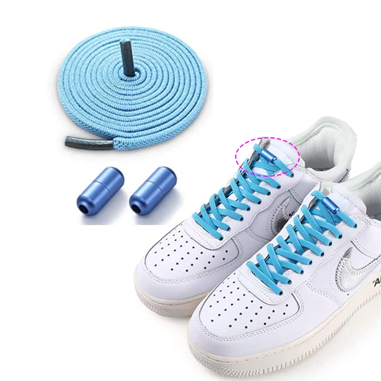 New Hot Flat Elastic No Tie Athletic Shoelace , Colorful Metal Capsule Screw Locks Lazy Shoe Laces, Shoes Repair Accessories