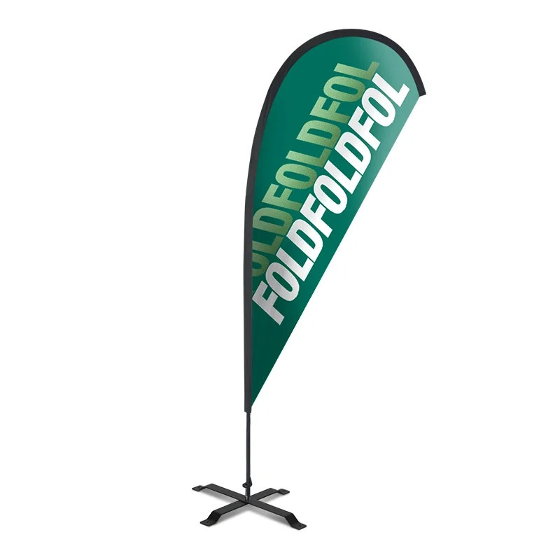 Outdoor Advertising Banner Stands Custom Logo Printing Polyester Pole Teardrop Bow Flex Flying Beach Feather Flag